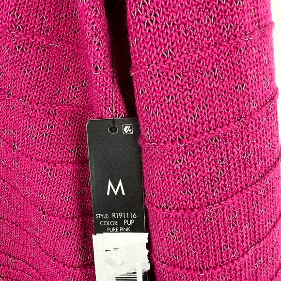 NWT NIC+ZOE Crossstitch Sweater Pink Lace Up Size Medium M NEW - Picture 9 of 13